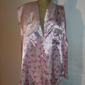 Rebecca Lynn Floral Paisley Satin Pajama Set top 1x bottom 2x